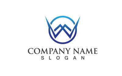 Lettera W iniziale Logo Vector Design V27