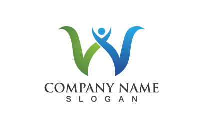 Lettera W iniziale Logo Vector Design V2