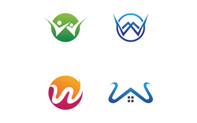 Lettera W iniziale Logo Vector Design V39