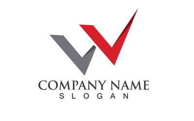 Lettera W iniziale Logo Vector Design V4