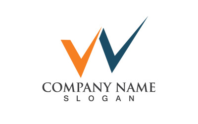 Lettera W iniziale Logo Vector Design V6