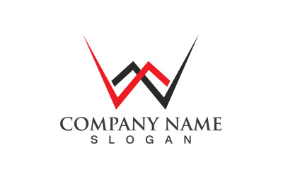 Lettera W iniziale Logo Vector Design V8