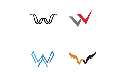 Litera W początkowe logo wektor wzór V20