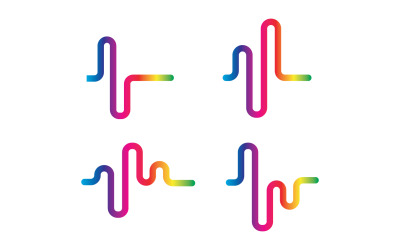 Logo della linea dell&amp;#39;onda sonora Equalizzatore Logo Vector V2