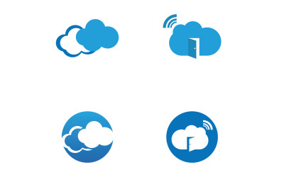Logo du serveur cloud et vecteur de conception de symboles V17