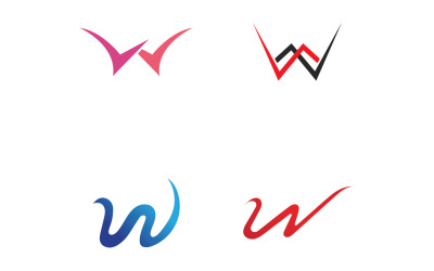 W betű kezdeti logó vektoros tervezése V37