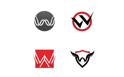 W Lettre initiale Logo Vector Design V18