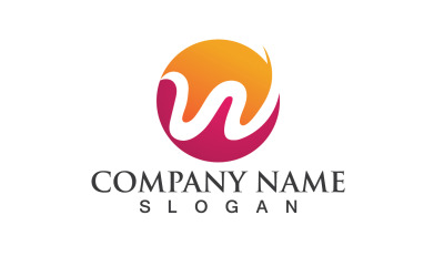 W lettre initiale Logo Vector Design V34