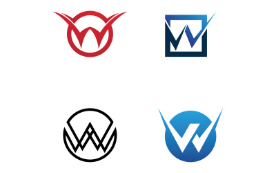 W Lettre initiale Logo Vector Design V40