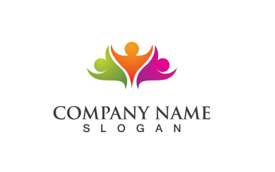 Groupe Communauté Personnes Adoption Logo Vector V14