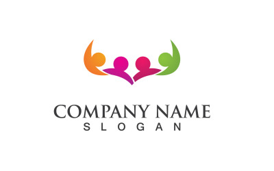 Groupe Communauté Personnes Adoption Logo Vector V17