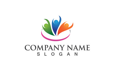Groupe Communauté Personnes Adoption Logo Vector V1