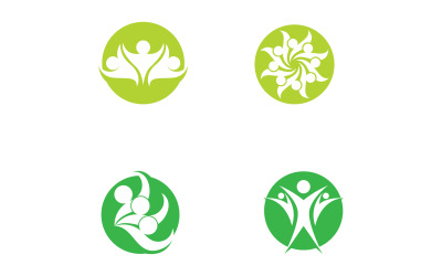 Groupe Communauté Personnes Adoption Logo Vector V25