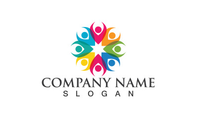 Groupe Communauté Personnes Adoption Logo Vector V2