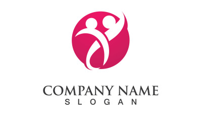 Groupe Communauté Personnes Adoption Logo Vector V31