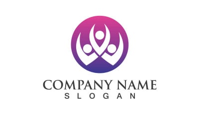Groupe Communauté Personnes Adoption Logo Vector V36