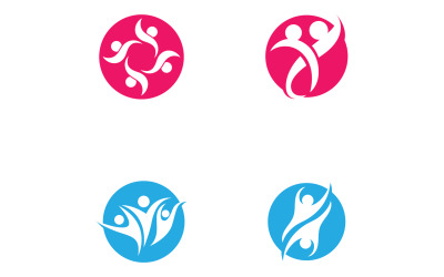Groupe Communauté Personnes Adoption Logo Vector V42