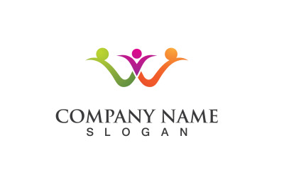 Groupe Communauté Personnes Adoption Logo Vector V8