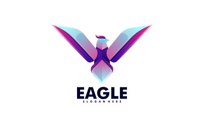 Modelo de Logotipo de Cor Gradiente Vector Eagle