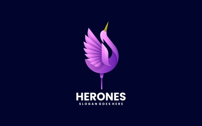 Шаблон логотипа Vector Heron Gradient