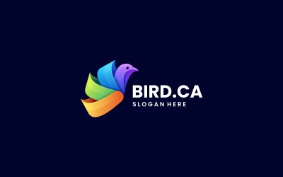 Vector fågelgradient färgglad logotypdesign