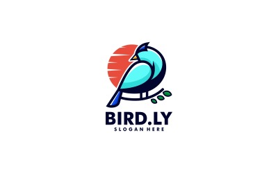 Vektör Logo Kuş Maskot Tarzı