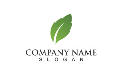Ecología hoja verde naturaleza logotipo y símbolo V10