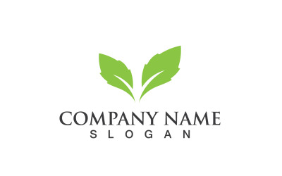 Ecología hoja verde naturaleza logotipo y símbolo V15