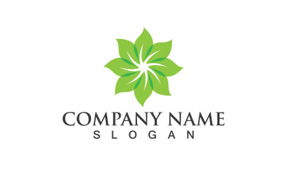 Ecología hoja verde naturaleza logotipo y símbolo V21