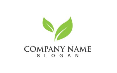 Ecología hoja verde naturaleza logotipo y símbolo V25