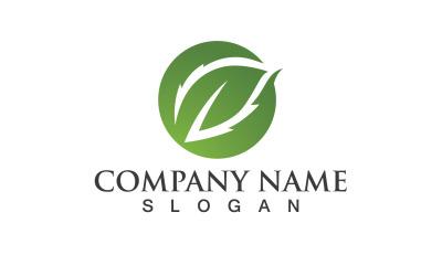 Ecología hoja verde naturaleza logotipo y símbolo V29