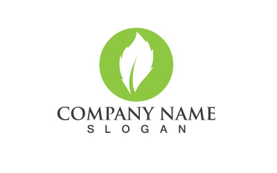 Ecología hoja verde naturaleza logotipo y símbolo V34