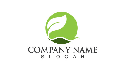 Ecología hoja verde naturaleza logotipo y símbolo V36