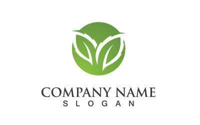 Ecología hoja verde naturaleza logotipo y símbolo V43