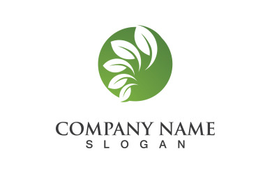 Ecología hoja verde naturaleza logotipo y símbolo V49