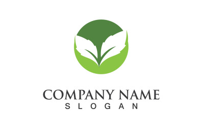 Ecología hoja verde naturaleza logotipo y símbolo V51