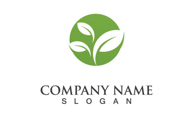 Ecología hoja verde naturaleza logotipo y símbolo V52