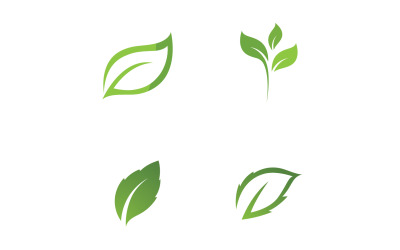 Ecología hoja verde naturaleza logotipo y símbolo V57