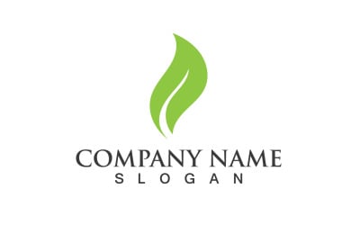 Ecología hoja verde naturaleza logotipo y símbolo V6