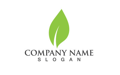 Ecología hoja verde naturaleza logotipo y símbolo V7