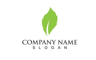 Ecología hoja verde naturaleza logotipo y símbolo V9