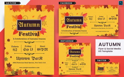 Pacote de Folheto e Mídia Social do Festival de Outono Outono-08