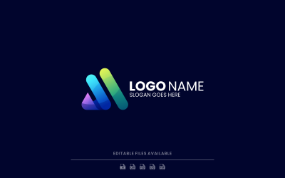 Vector abstracto letra un logotipo degradado