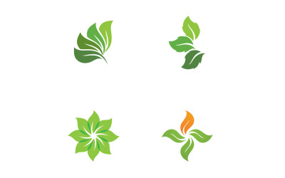 Ecología hoja verde naturaleza logotipo y símbolo V61