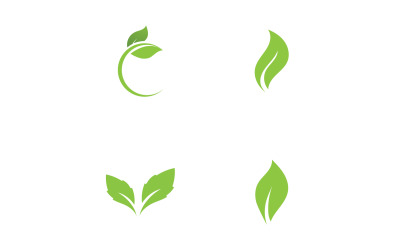 Ecología hoja verde naturaleza logotipo y símbolo V64