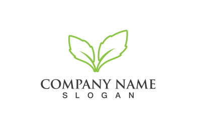 Foglia Verde Natura Linea Logo Vector V16