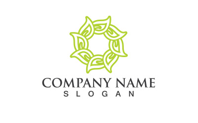 Foglia Verde Natura Linea Logo Vector V17