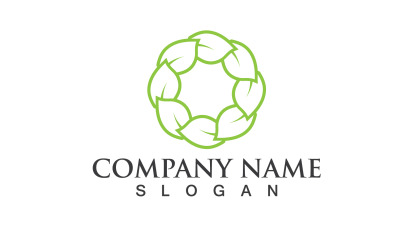 Foglia Verde Natura Linea Logo Vector V18