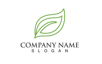 Foglia Verde Natura Linea Logo Vector V1