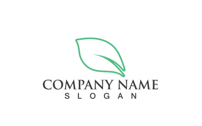 Foglia Verde Natura Linea Logo Vector V20